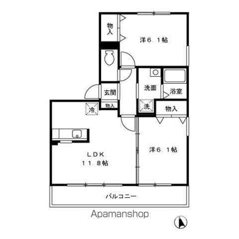 【板橋区赤塚のアパートの間取り】