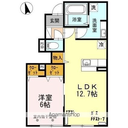 Ｄーｒｏｏｍ七重浜[1LDK/46.57m2]の間取図