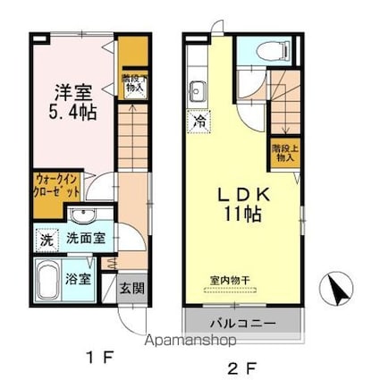 東京都立川市栄町５丁目[1LDK/47.18m2]の間取図