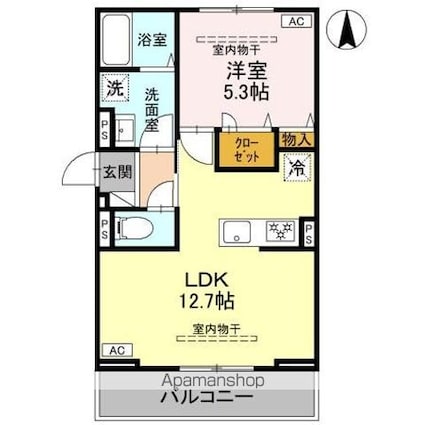 シャトー　ＳＡＮＡ[1LDK/41.68m2]の間取図