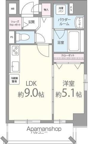 HUIT ARBRE上町台の間取り写真