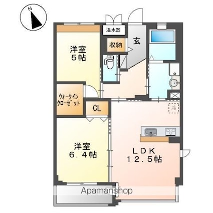 アリビオ[2LDK/62.1m2]の間取図