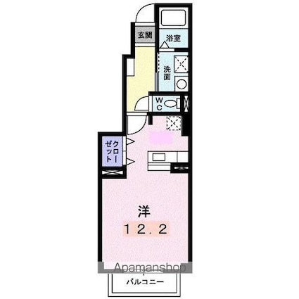 パレ・コリーヌ[1R/33.15m2]の間取図
