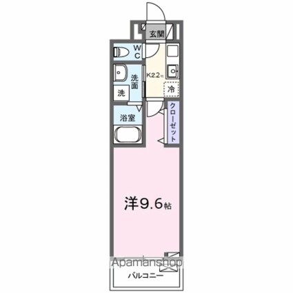 ルーベル桜井[1K/28.87m2]の間取図