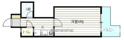多田ビル[1K/23.48m2]の間取図