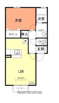 グランモア白銀Ａ棟[1LDK/41.26m2]の間取図
