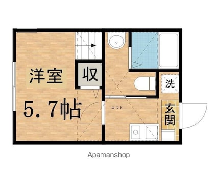 ザハウス八王子東中野[1K/20.02m2]の間取図
