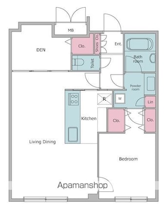 レジディア西麻布[1SLDK/65.73m2]の間取図