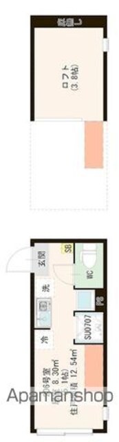 ハーモニーテラス蓮根Ⅳ[1R/12.54m2]の間取図