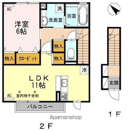スコヤカパークきのもて[1LDK/49.27m2]の間取図