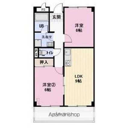 Ｌｉｍｐｉａエスポワール西中田[2LDK/48.6m2]の間取図