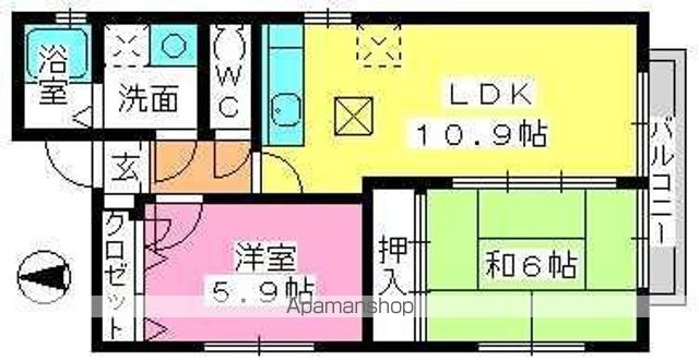 福岡市城南区鳥飼のアパートの間取り