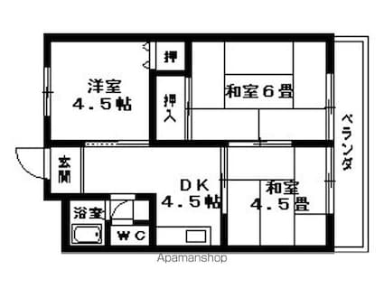 コーポ間宮[3K/39.74m2]の間取図