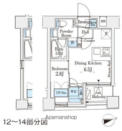 レジデンス文京春日[1DK/25.16m2]の間取図