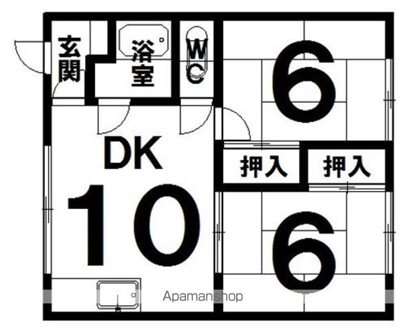 柏林台コーポBの間取り写真