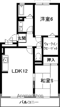 セジュール緑苑２１[2LDK/56.3m2]の間取図