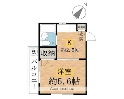 グリーンメゾン[1K/19m2]の間取図