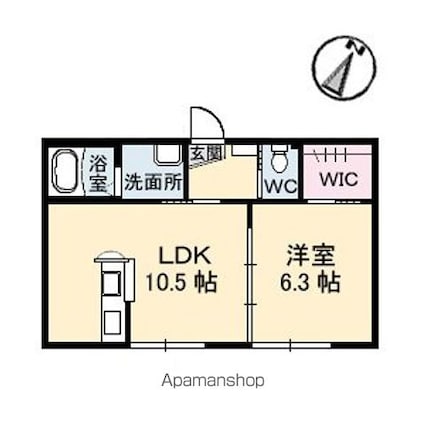 プレミアムコート　Ａ棟[1LDK/40.32m2]の間取図