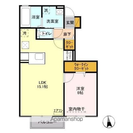 ラ・プリシード[1LDK/49.64m2]の間取図