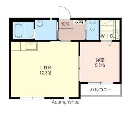 ヴィラ・エクレール[1LDK/41.67m2]の間取図