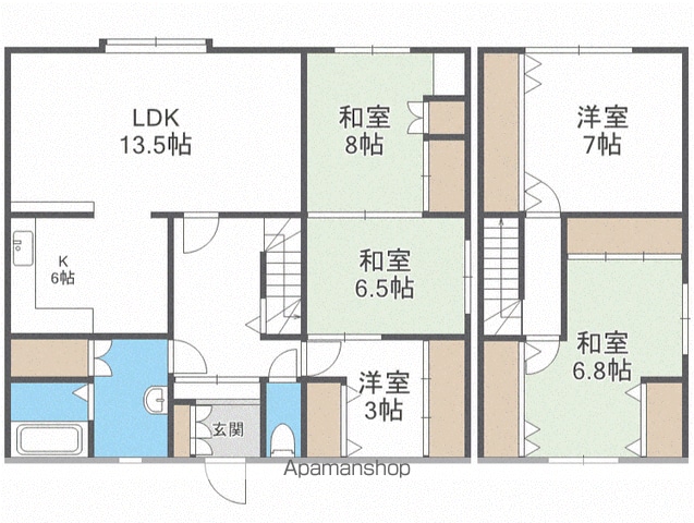 札幌市南区 3階建 築38年の間取り写真