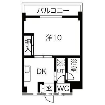 グリーンハイツ徳川[1DK/30.5m2]の間取図