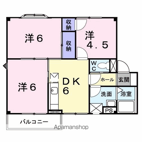 伊予鉄道郡中線 余戸駅 徒歩16分 2階建 築33年の間取り写真