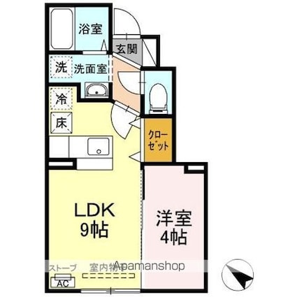 青森県青森市里見２丁目[1LDK/31.38m2]の間取図