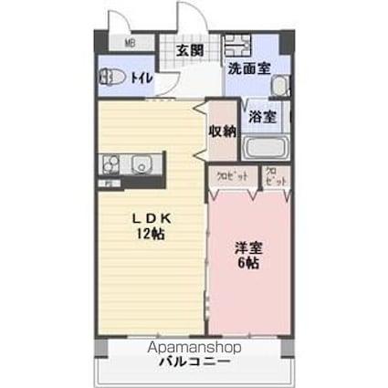 グランコート小木[1LDK/45.36m2]の間取図