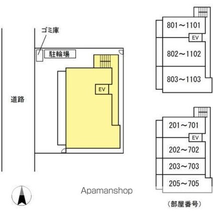 岡山県岡山市北区表町３丁目[1LDK/40.72m2]の配置図