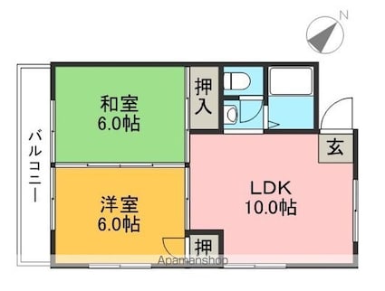 第五土佐コーポ[2LDK/43.45m2]の間取図
