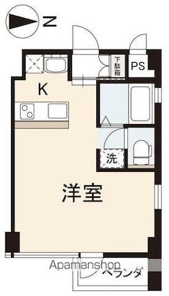 コリドールノール[1R/26.9m2]の間取図