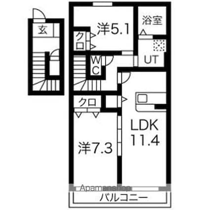 フロンティアハイムＩ棟[2LDK/64.49m2]の間取図