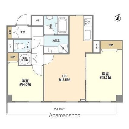 ライオンズマンション日本橋[2DK/47.79m2]の間取図
