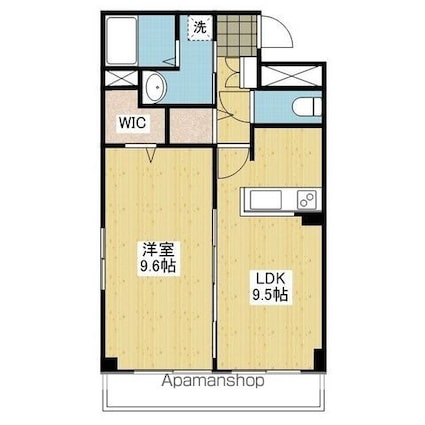 グランドゥール南松山[1LDK/48.02m2]の間取図