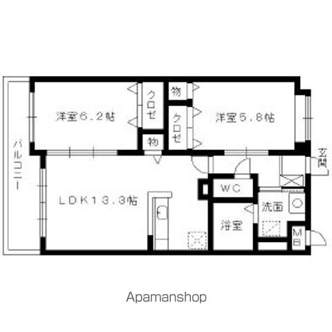 福岡市東区下原のマンションの間取り