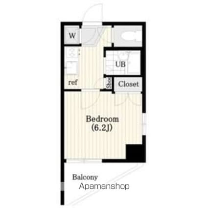 ＣＹＮＴＨＩＡ　ＦＯＵＲーＤ　ＧＯＴＡＮＤＡーＷＥＳＴ[1K/21.83m2]の間取図
