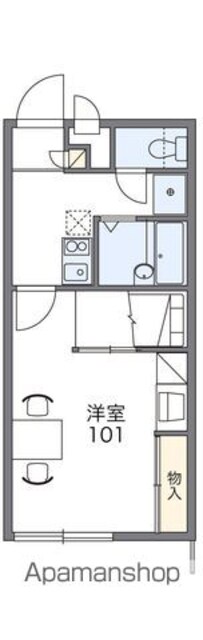 レオパレスやすらぎ[1K/23.18m2]の間取図