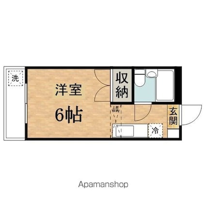 グランドール堀口１[1R/17.41m2]の間取図