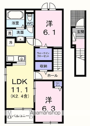 リバーテラスＫ[2LDK/58.57m2]の間取図