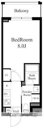 パークウッズ戸越公園[1K/23.42m2]の間取図