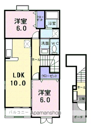 ビッグベアー　Ａ[2LDK/57.02m2]の間取図