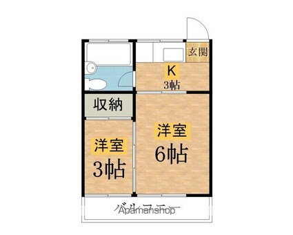 コーポキヨカワ[2K/24.3m2]の間取図