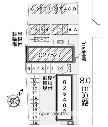 レオパレスメゾンこなん　Ⅱ[1K/23.18m2]の配置図