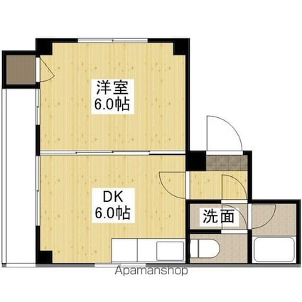 広島県広島市中区十日市町２丁目[1DK/27.46m2]の間取図