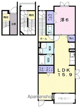 悠空感[1LDK/61.6m2]の間取図