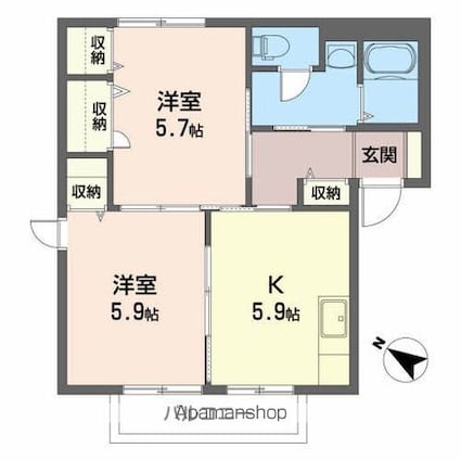 ＧＨ・フォーレス[2K/43m2]の間取図