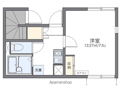 レオネクストケーズキューブ川名[1K/23.06m2]の間取図