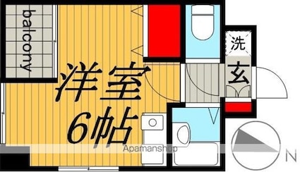 東京都新宿区納戸町[1R/21.18m2]の間取図