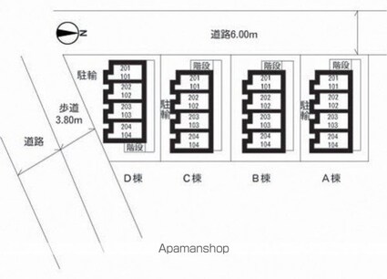 ヴィラ一之江Ｄ[1K/16m2]の配置図